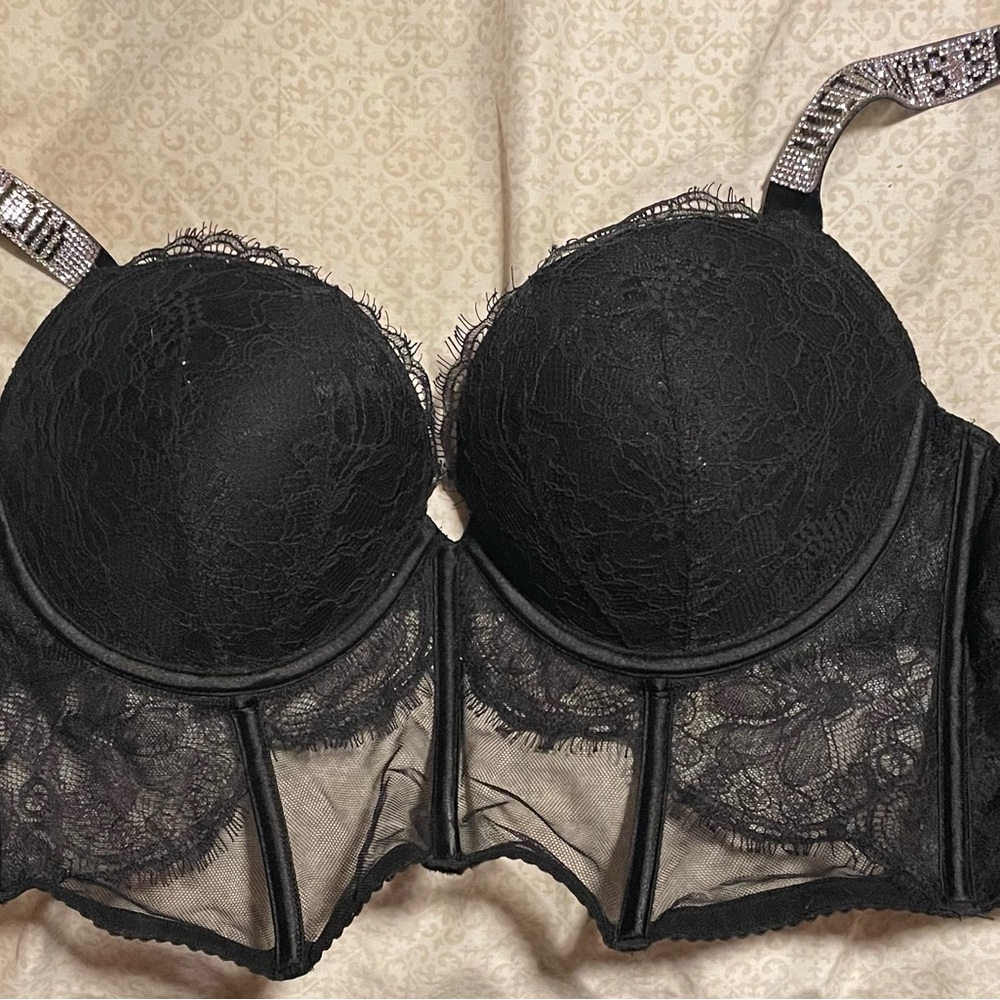 Victoria Secret Black Sparkly 32DD Bra